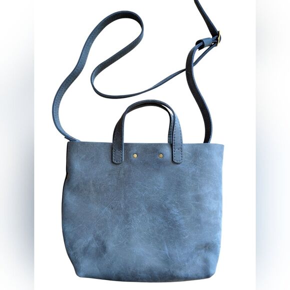 Portland Leather Goods Cross Body Tote Blue - Picture 3 of 10